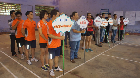 The Badminton Competition for Male- Female staffs of HUAF in 2016